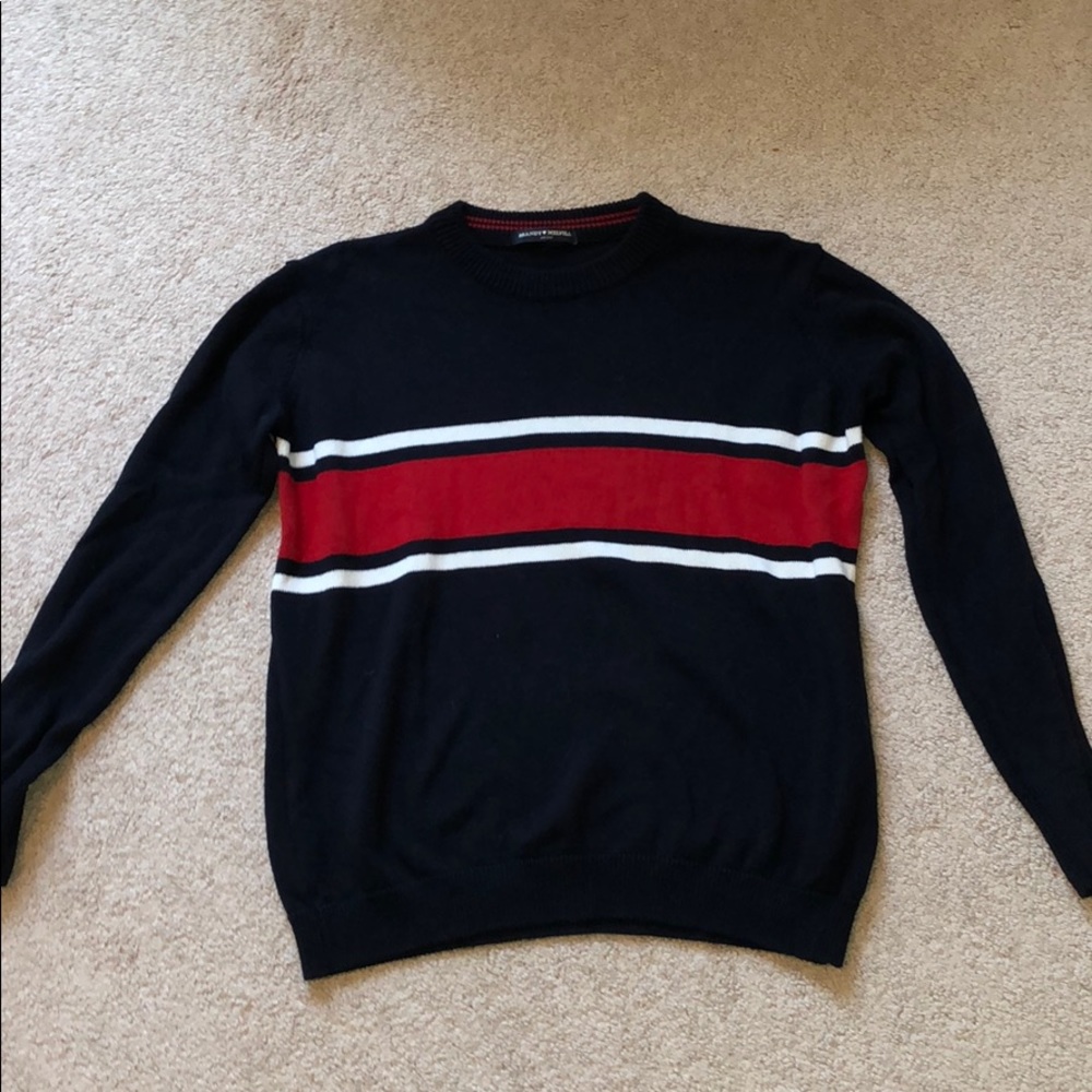 Navy Brandy Melville Sweater w/ Red&White Stripes